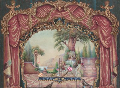 Achtergrond voor vaudeville podium door Perkins Harnly