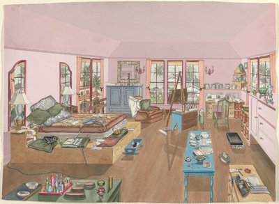 Slaapkamer, 1940 door Perkins Harnly