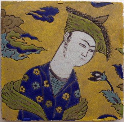 Azulejos - Faience uit Isfahan (Perzië), Safavide periode, circa 1620 door Persian School