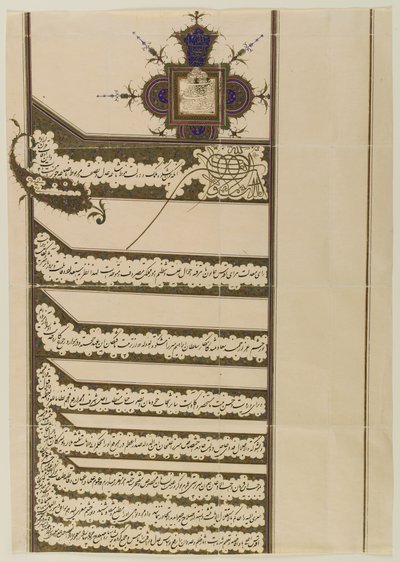 Firman (Koninklijk Edict) met het zegel van Muzaffar al-Din Shah Qaja, 1897 door Persian School