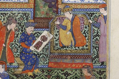 Nushabeh ontvangt het portret van Eskandar, c.1475 door Persian School