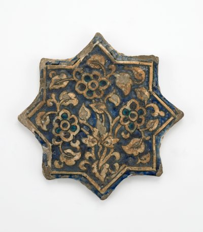 Tegel in achtpuntige stervorm, Il-Khanid periode, 1256-1335 door Persian School