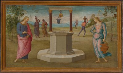 Christus en de vrouw van Samaria door Perugino