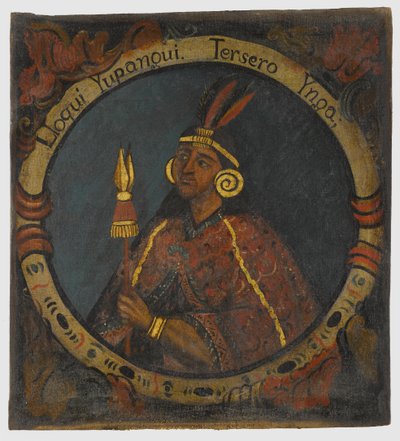 Lloque Yupanqui, 3e Inca koning door Peruvian School