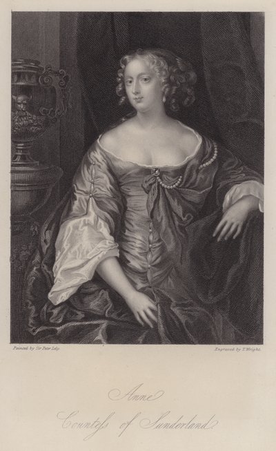 Anne Spencer, 3e gravin van Sunderland (gravure) door Peter (after) Lely