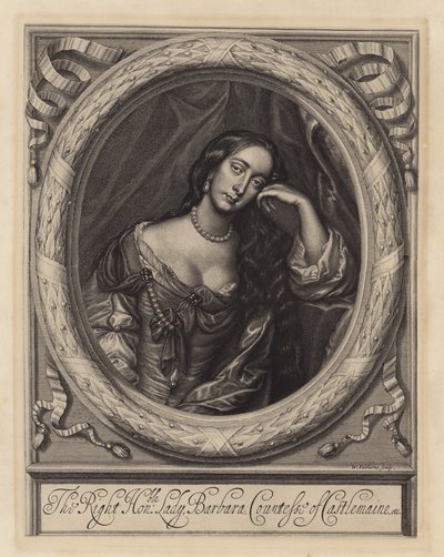 Barbara Villiers, gravin van Castlemaine, minnares van koning Karel II door Peter (after) Lely