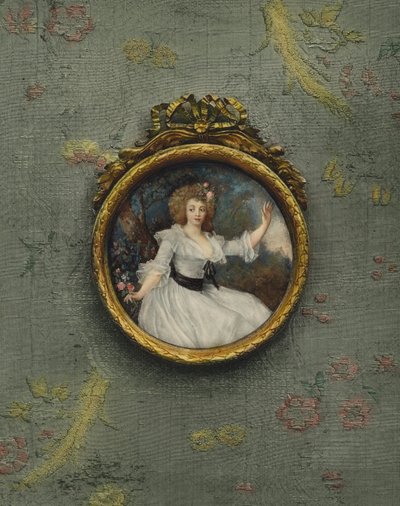 Portret van een onbekende vrouw door Peter Adolf Hall