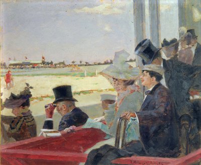 Paardenrennen, 1902 door Peter Alexandrovich Nilus