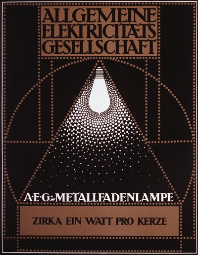 Reclameposter voor de General Electric Company [AEG] 1910 door Peter Behrens