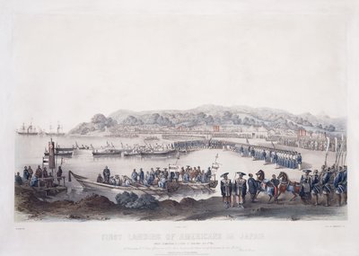 Eerste landing van Amerikanen in Japan bij Gore-Hama 14 juli 1853 door Peter Bernhard Wilhelm Heine