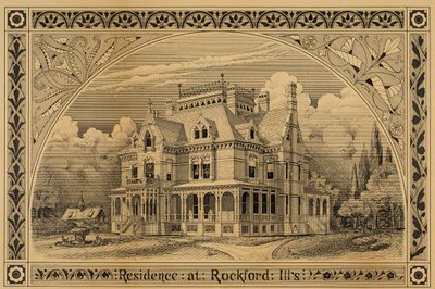 N. C. Thompson Huis, Rockford, Illinois, Perspectief door Peter Bonnett Wight