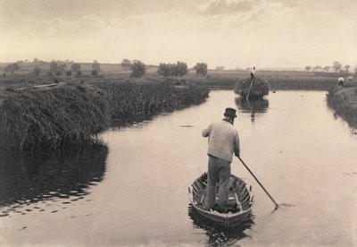 Het hooien van het moerashooiland, leven en landschap op de Norfolk Broads, ca. 1886 door Peter Emerson und Thomas Goodall