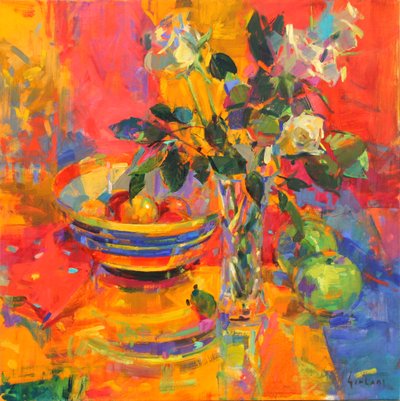 Stilleven met Clarice Cliff Kom door Peter Graham (Contemporary)