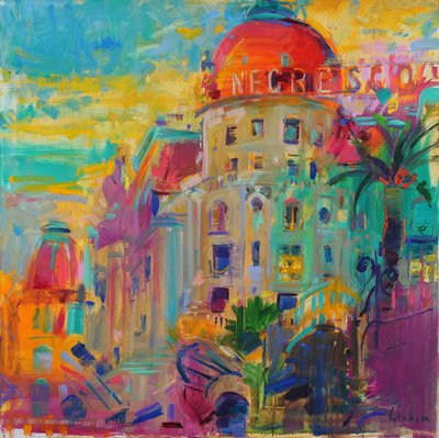 Promenade des Anglais, Zonsondergang, 2023 door Peter Graham