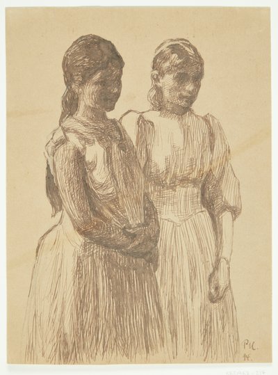 Twee jonge meisjes. Studie voor het schilderij 