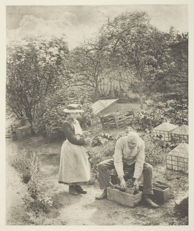 Een tuin einde (Suffolk) door Peter Henry Emerson