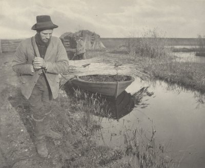 Slepen met de Reed,1886 (foto) door Peter Henry Emerson