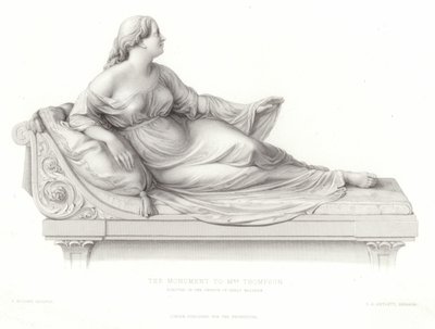 Monument voor mevrouw Thompson opgericht in de kerk van Great Malvern door Peter Hollins