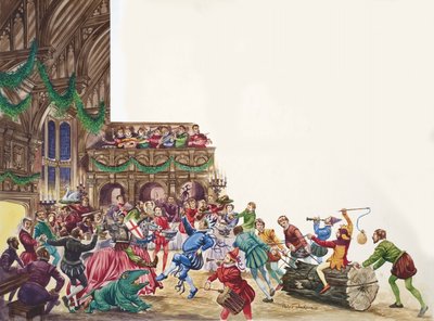 Een vrolijk oud kerstfeest in een Tudor herenhuis door Peter Jackson