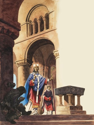 Een scène in een Normandische kathedraal door Peter Jackson