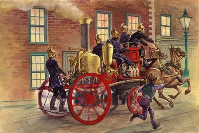 Londense brandweerwagen van ca. 1860 door Peter Jackson