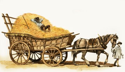 Er was eens... dorpsleven honderd jaar geleden. Rijden op de hooikar door Peter Jackson