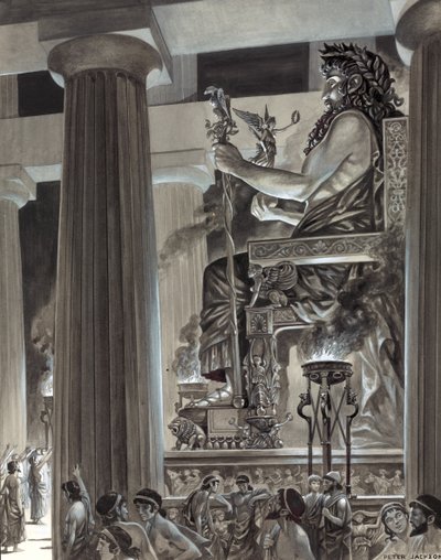 Standbeeld van Zeus in Olympia door Peter Jackson