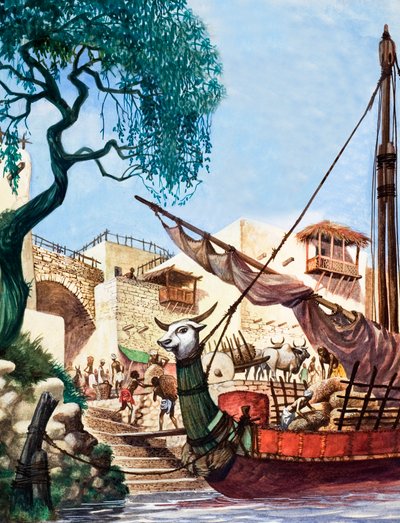 Het lossen van een handelsboot door Peter Jackson