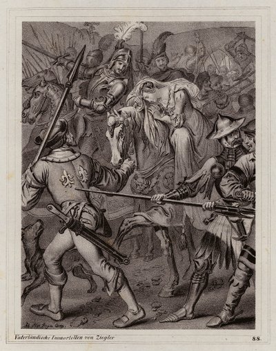 Anna van Bretagne, koningin-gemalin van Karel VIII van Frankrijk door Peter Johann Nepomuk Geiger