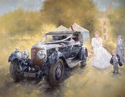 Bentley en bruid door Peter Miller