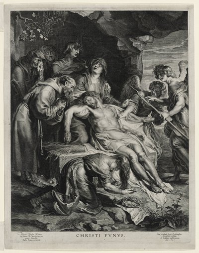 De Dode Christus op de Knieën van de Maagd, gegraveerd door Paulus Pontius door Peter Paul (after) Rubens