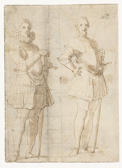 Twee studies van een staande officier door Peter Paul Rubens (possibly)