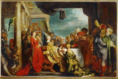Alboin en Rosamunde (schilderij op doek) door Peter Paul Rubens