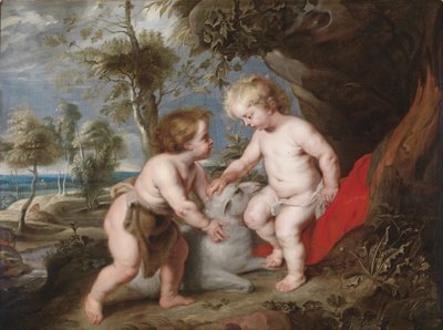 Christus en Johannes de Doper als kinderen door Peter Paul Rubens