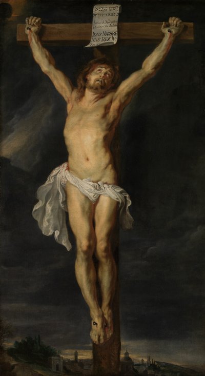 Christus aan het kruis (olieverf op doek) door Peter Paul Rubens