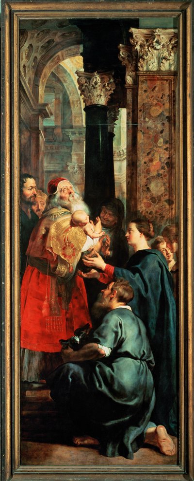 Kruisafneming, rechterpaneel: Presentatie in de Tempel (schilderij) door Peter Paul Rubens