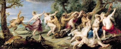 Diana en haar Nimfen Verrast door Faunen, 1638-40 door Peter Paul Rubens