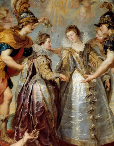 Uitwisseling van de twee prinsessen van Frankrijk en Spanje op de rivier de Bidassoa in Hendaye, 9/11/1615 door Peter Paul Rubens