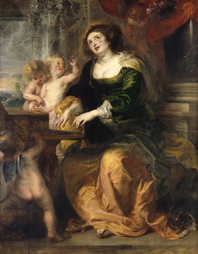 Duits: Die Heilige Cäcilie Sint Cecilia die de maagd speelt door Peter Paul Rubens