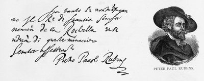 Handschrift en handtekening van Rubens uit een brief in het Italiaans over de nederlaag van de Engelse marine bij het Beleg van La Rochelle, geschreven vanuit Antwerpen, 30 december 1627 door Peter Paul Rubens