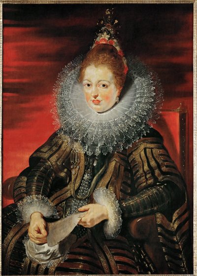 Infanta Isabella Clara Eugenia, ca.1613-15 (olieverf op hout) door Peter Paul Rubens