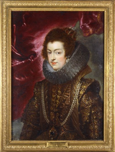 Isabella van Bourbon, ca.1629 (schilderij op doek) door Peter Paul Rubens