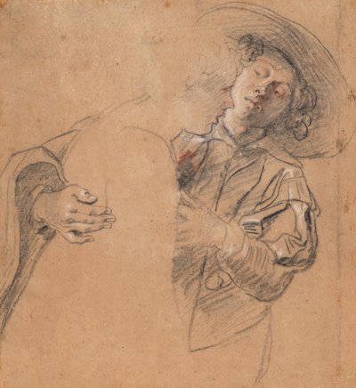 Jonge man, een jonge vrouw omarmend door Peter Paul Rubens