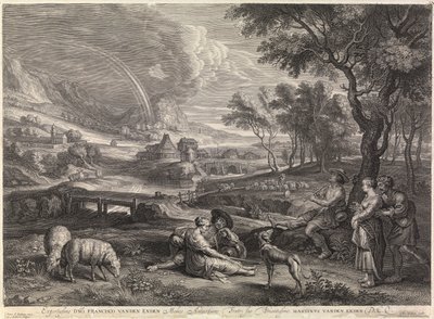 Landschap met Regenboog en een Herder door Peter Paul Rubens