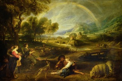 Landschap met een regenboog door Peter Paul Rubens