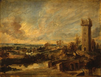 Landschap met een toren door Peter Paul Rubens