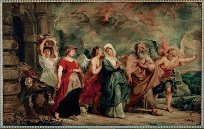 Lot en zijn familie verlaten Sodom door Peter Paul Rubens
