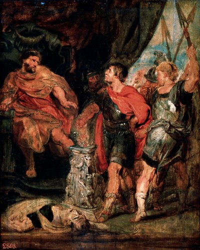 Mucius Scaevola voor Porsenna, 1630s door Peter Paul Rubens