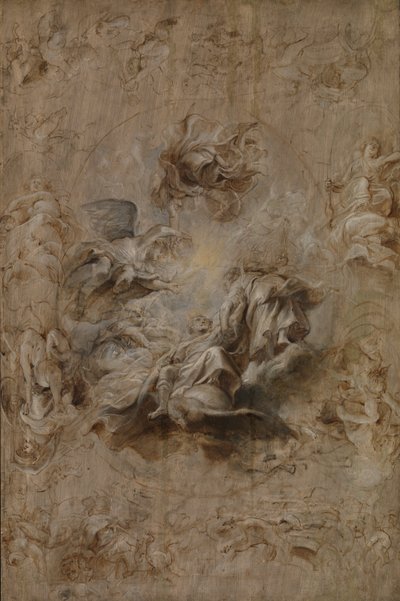 Meerdere schetsen voor het plafond van het banketgebouw door Peter Paul Rubens