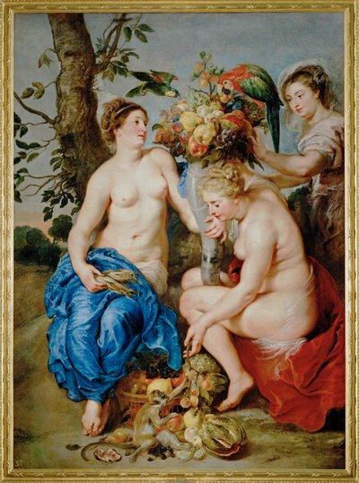 P. P. Rubens en Frans Snyders (schilderij op doek) door Peter Paul Rubens